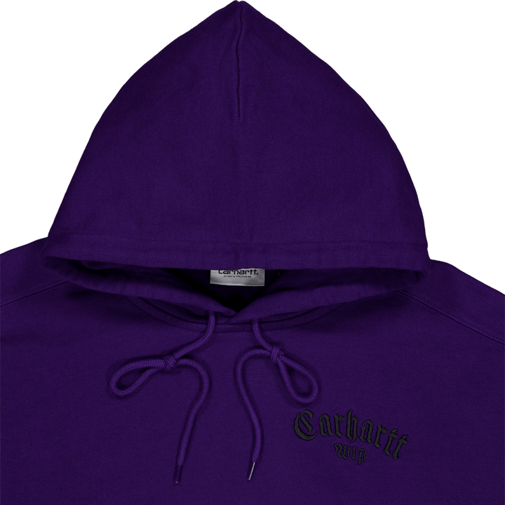 Hooded Onyx Script Sweat Tyrian / Black