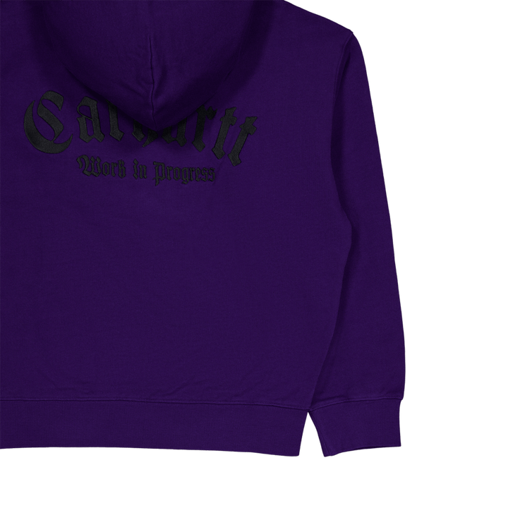 Hooded Onyx Script Sweat Tyrian / Black