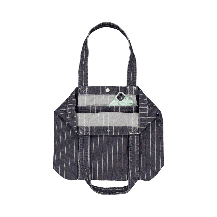 Orlean Tote Bag Orlean Stripe, Black / White