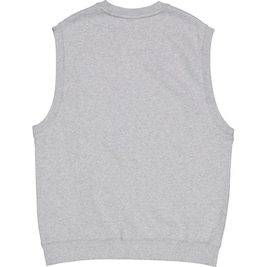 Script Vest Sweat Grey Heather / White