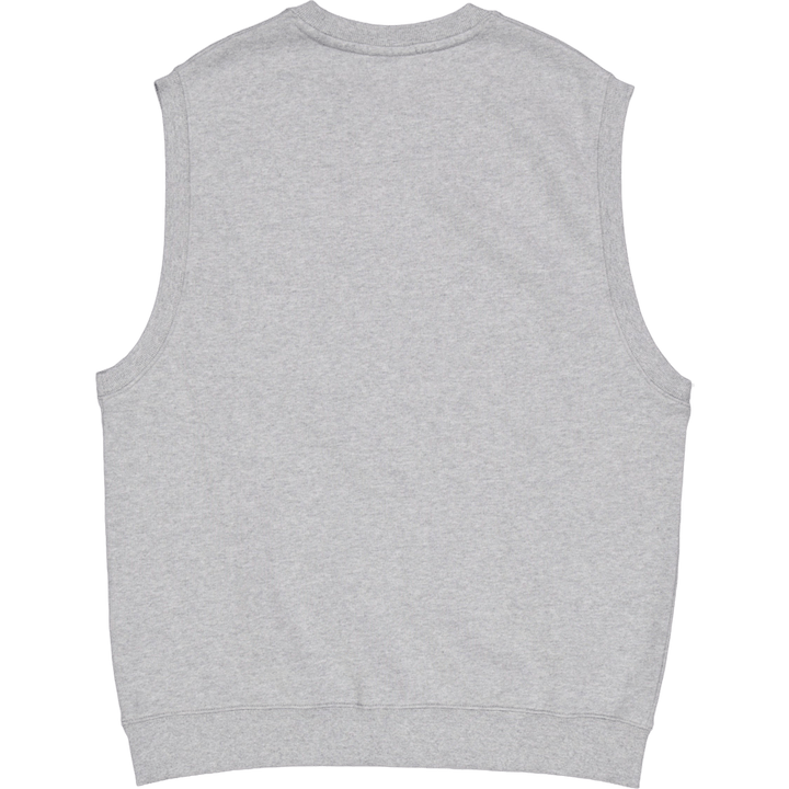 Script Vest Sweat Grey Heather / White