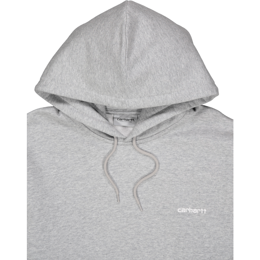 Mikina s kapucí s výšivkou Script Grey Heather / White