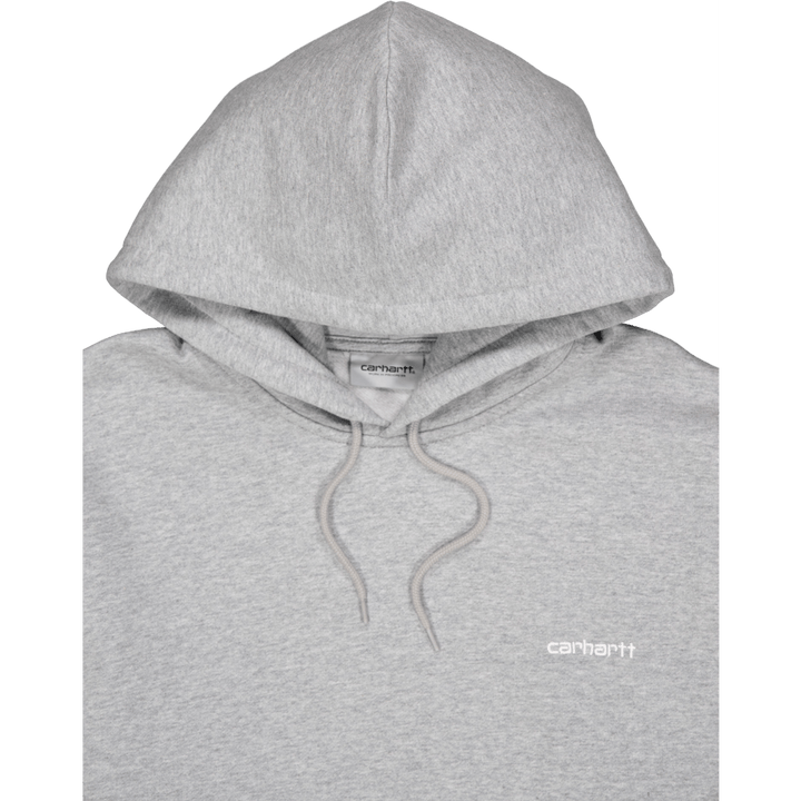 Mikina s kapucí s výšivkou Script Grey Heather / White