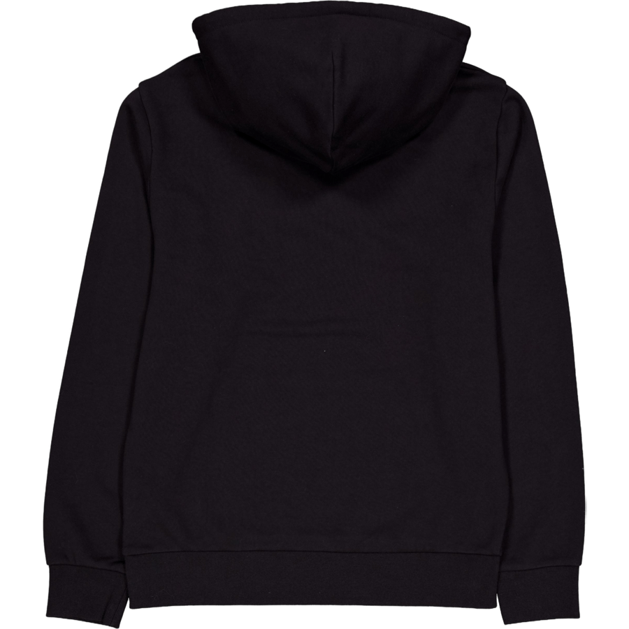 Hooded Script Embroidery Sweat Black / White