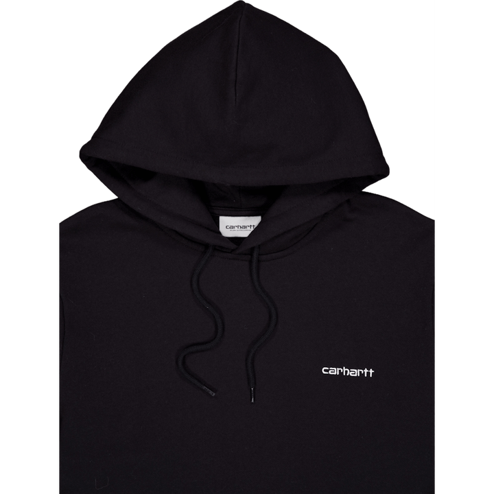 Hooded Script Embroidery Sweat Black / White