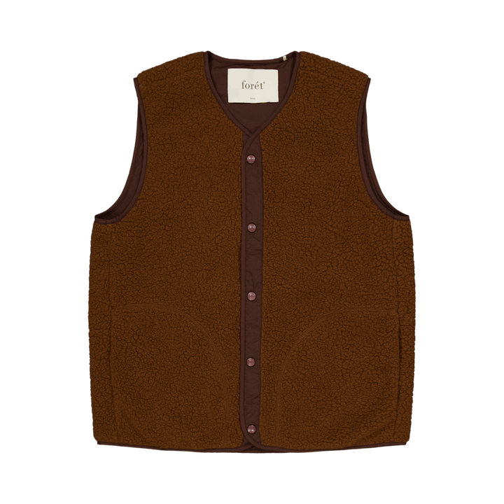 Aura Sherpa Fleece Vest Brown
