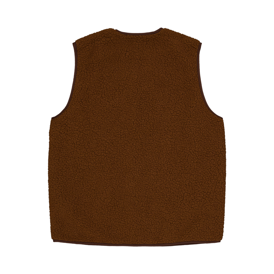 Aura Sherpa Fleece Vest Brown