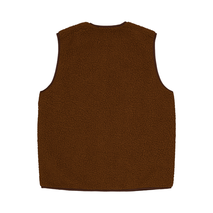 Aura Sherpa Fleece Vest Brown