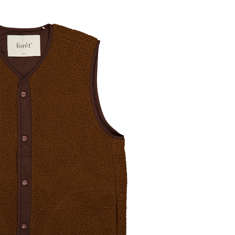 Aura Sherpa Fleece Vest Brown