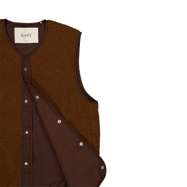 Aura Sherpa Fleece Vest Brown