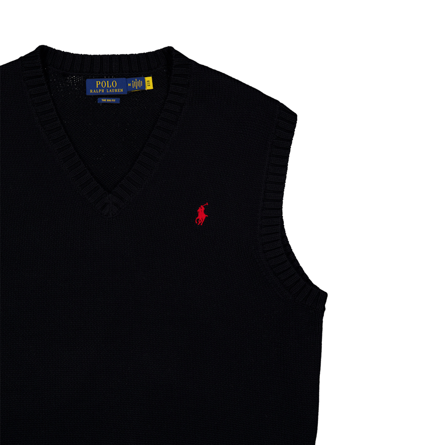 Bavlněná svetrová vesta Big Fit Polo Black