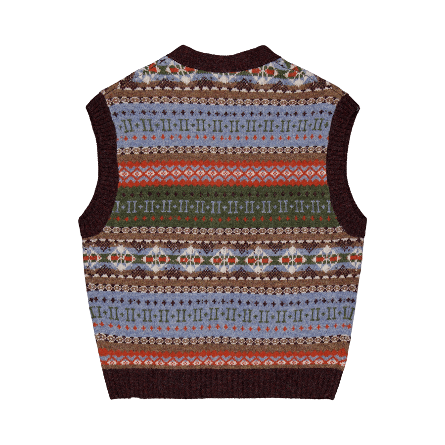 Les Deux Hordur Gilet Fair Isle Mountain