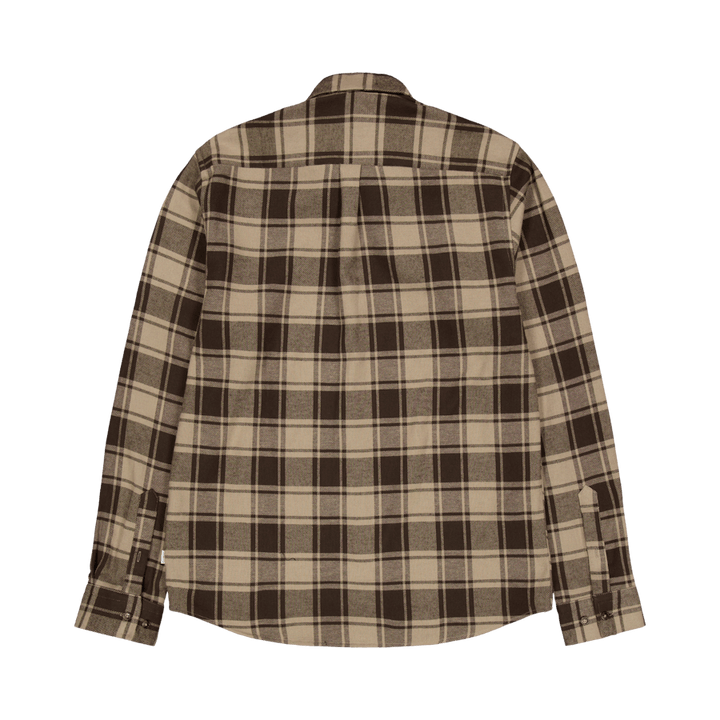 Les Deux Kristian Check Flannel Shirt Coffee