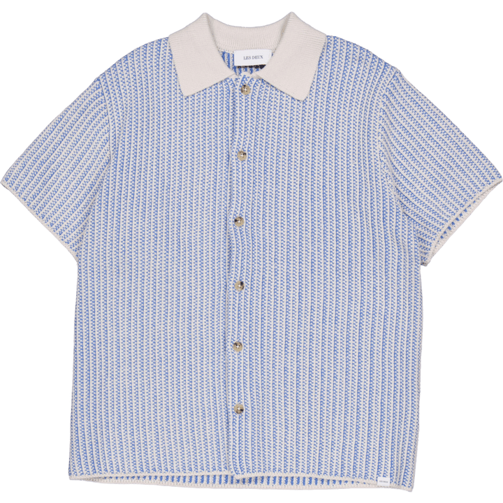 Easton Knitted Ss särk Washed Denim