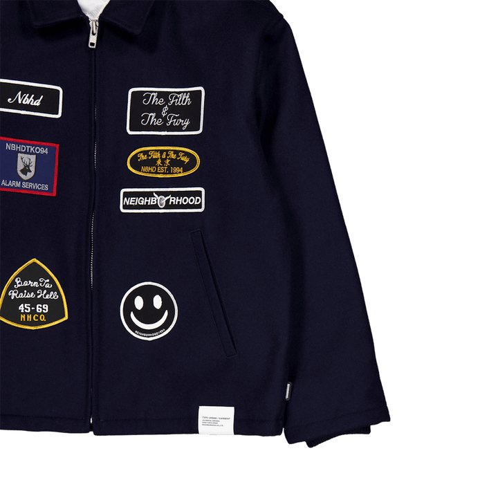 Melton Zip Up Jacket Navy