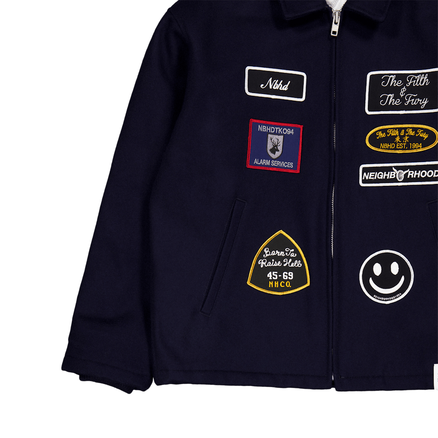 Melton Zip Up Jacket Navy