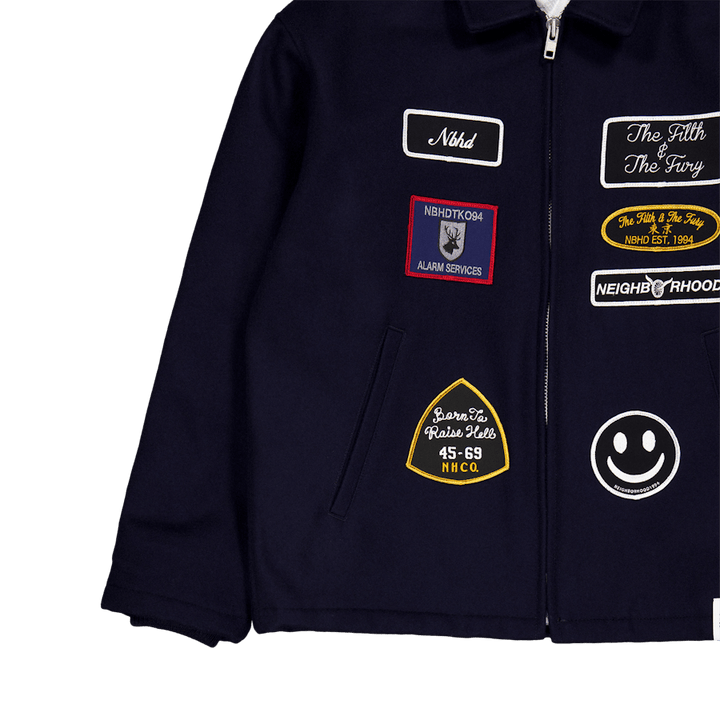 Melton Zip Up Jacket Navy