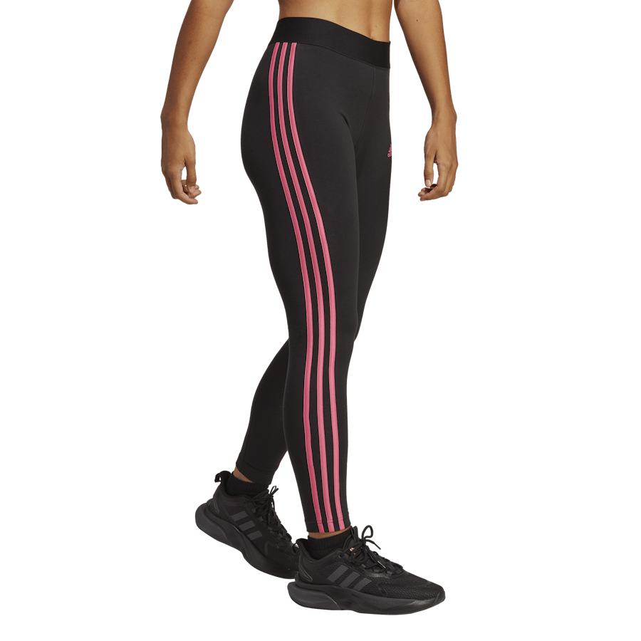 Legíny 3 Stripes Black / Pulse Magenta