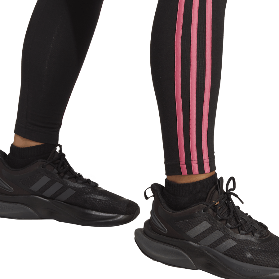 Legíny 3 Stripes Black / Pulse Magenta
