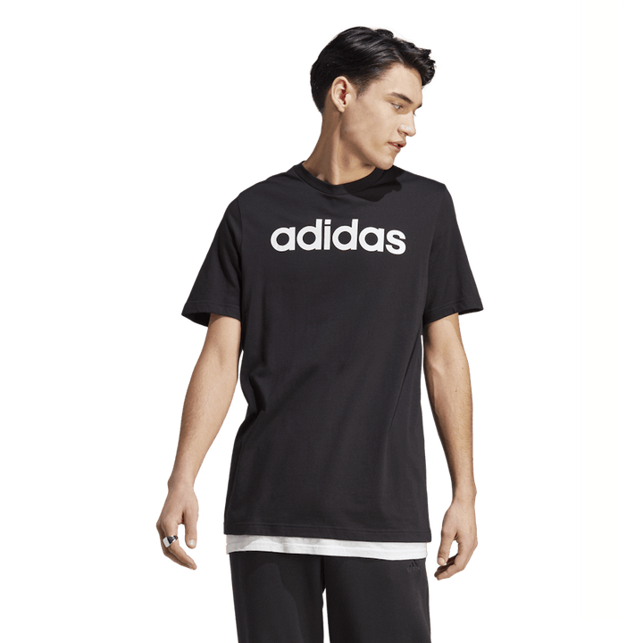 Essentials Single Jersey Linear Embroidered Logo T-Shirt Black