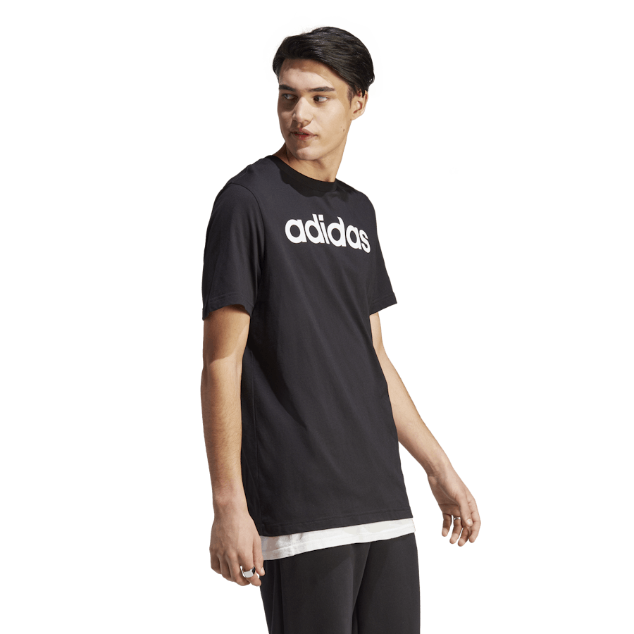 Essentials Single Jersey Linear Embroidered Logo T-Shirt Black