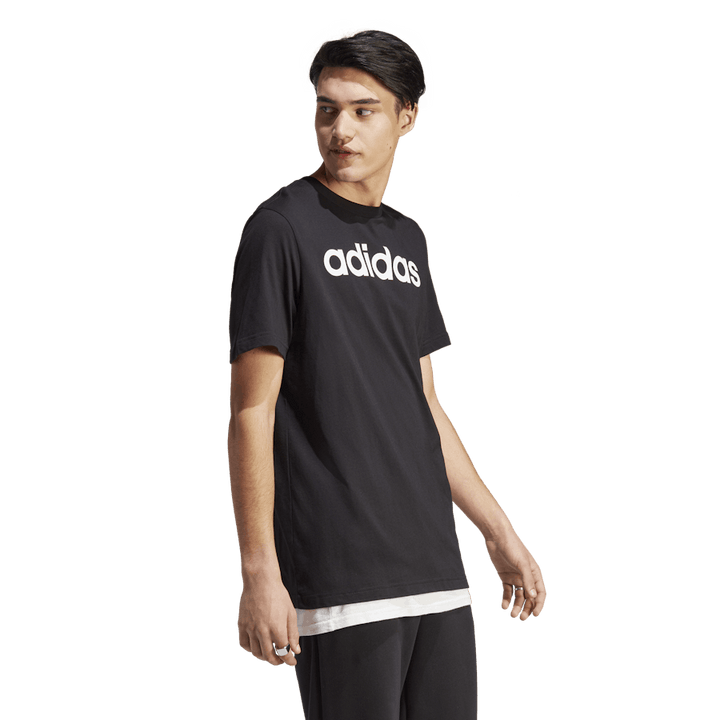Essentials Single Jersey Linear Embroidered Logo T-Shirt Black