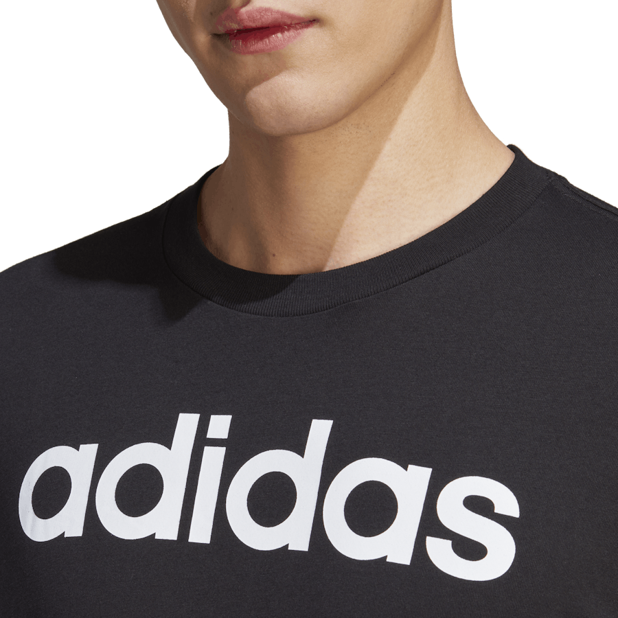 Essentials Single Jersey Linear Embroidered Logo T-Shirt Black