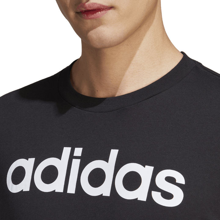 Essentials Single Jersey Linear Embroidered Logo T-Shirt Black