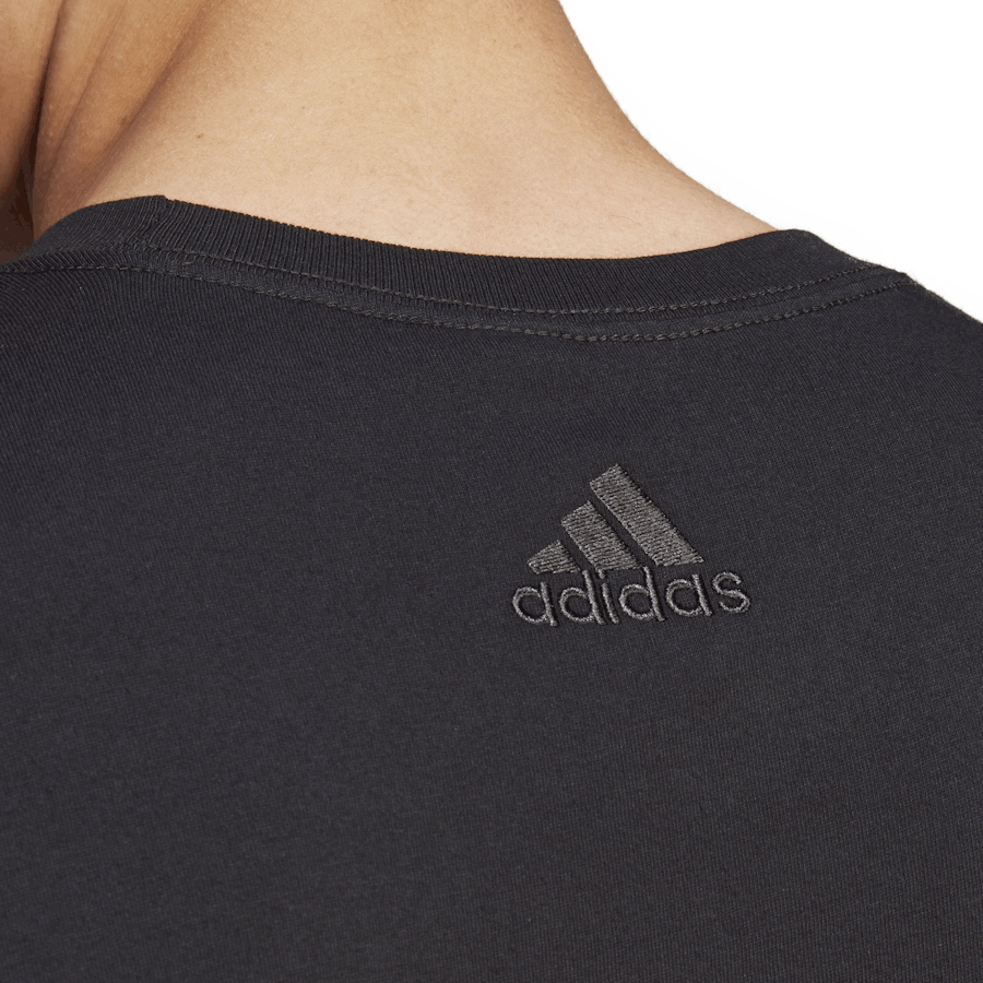 Essentials Single Jersey Linear Embroidered Logo T-Shirt Black