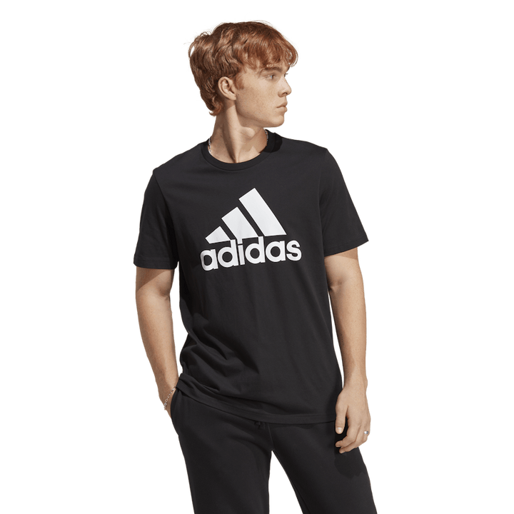 T-shirt Essentials en jersey simple avec grand logo noir/blanc