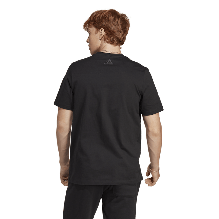 T-shirt Essentials en jersey simple avec grand logo noir/blanc