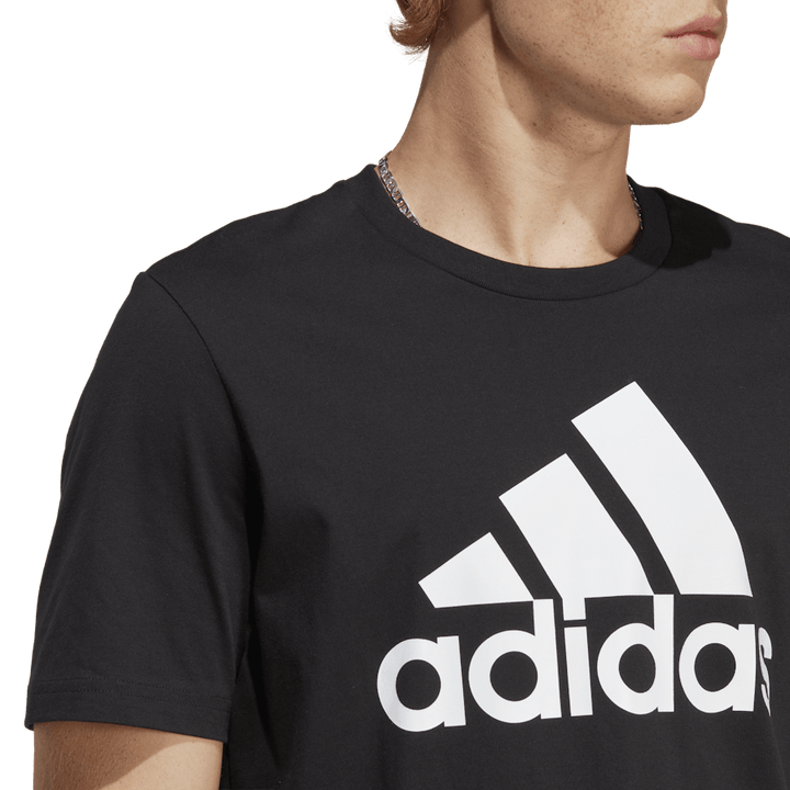 T-shirt Essentials en jersey simple avec grand logo noir/blanc