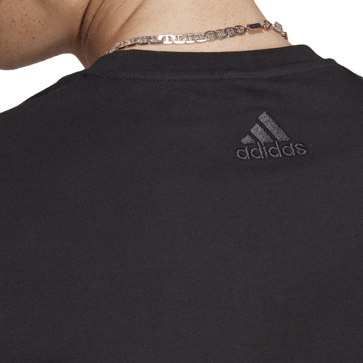 T-shirt Essentials en jersey simple avec grand logo noir/blanc