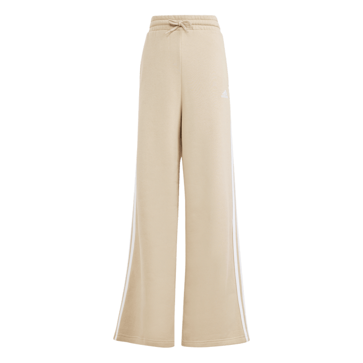 Essentials 3-Stripes Fleece Wide Joggers Beige