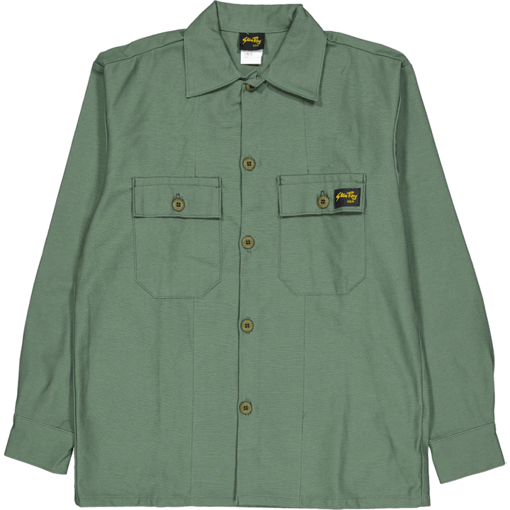 2 Pocket Shirt Olive Sateen