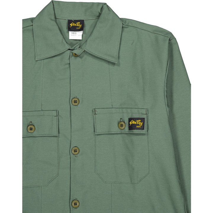 2 Pocket Shirt Olive Sateen