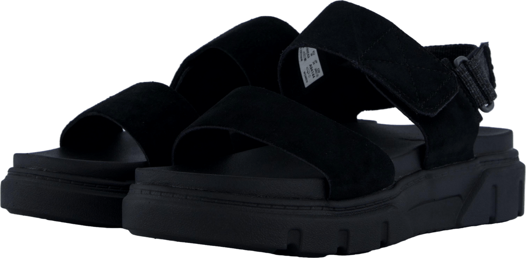 2 Strap Sandal Greyfield Blk Suede
