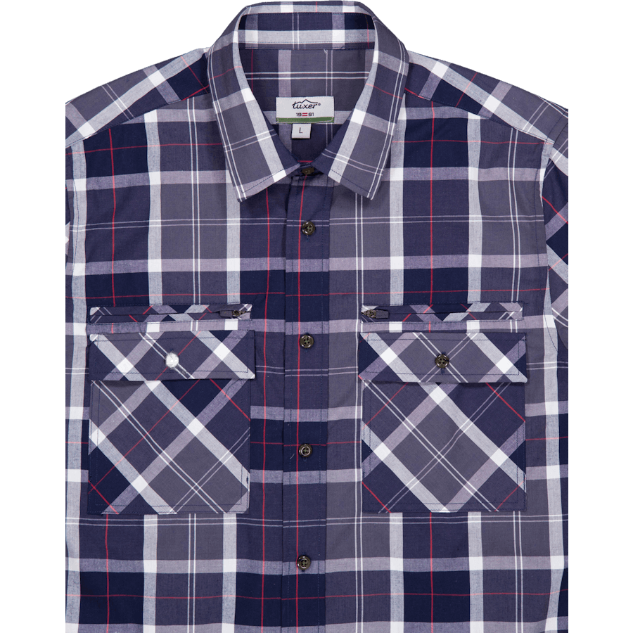Chemise Iowa à carreaux bleu marine foncé