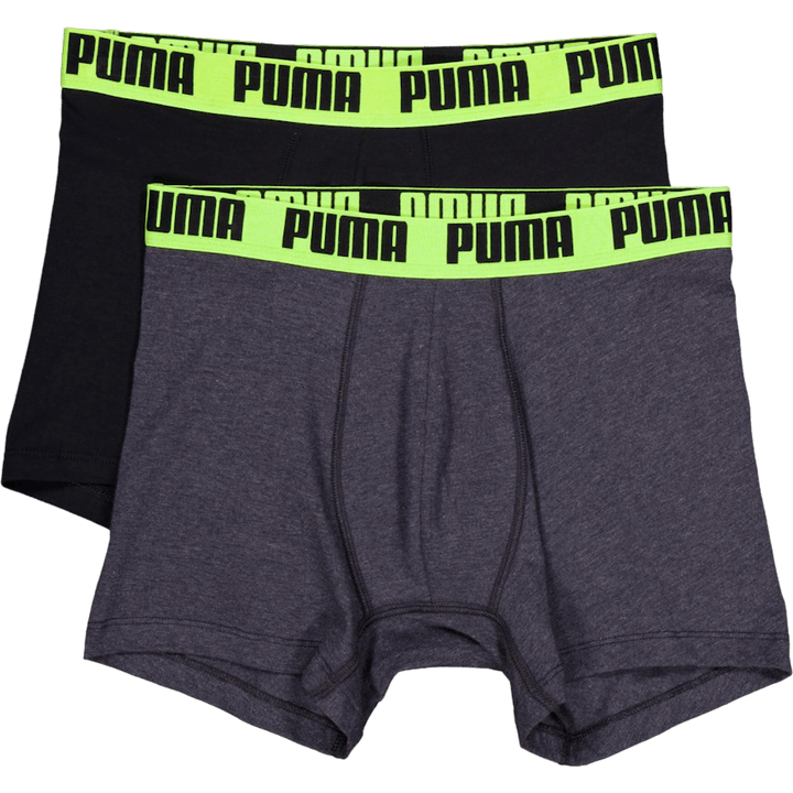 Puma Men Everyday Basic Boxer  Dark Grey Melange / Yellow