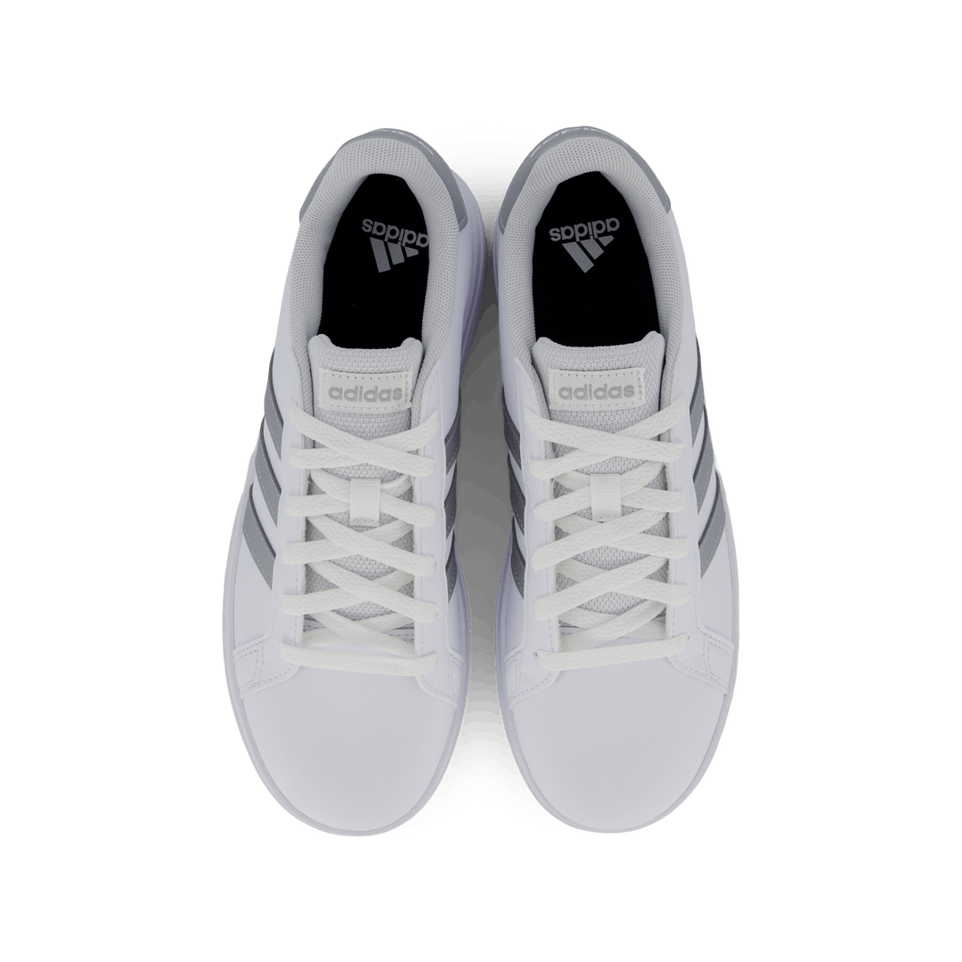 Grand Court Lifestyle Tennis Lace-Up Shoes Cloud White / Matte Silver / Matte Silver