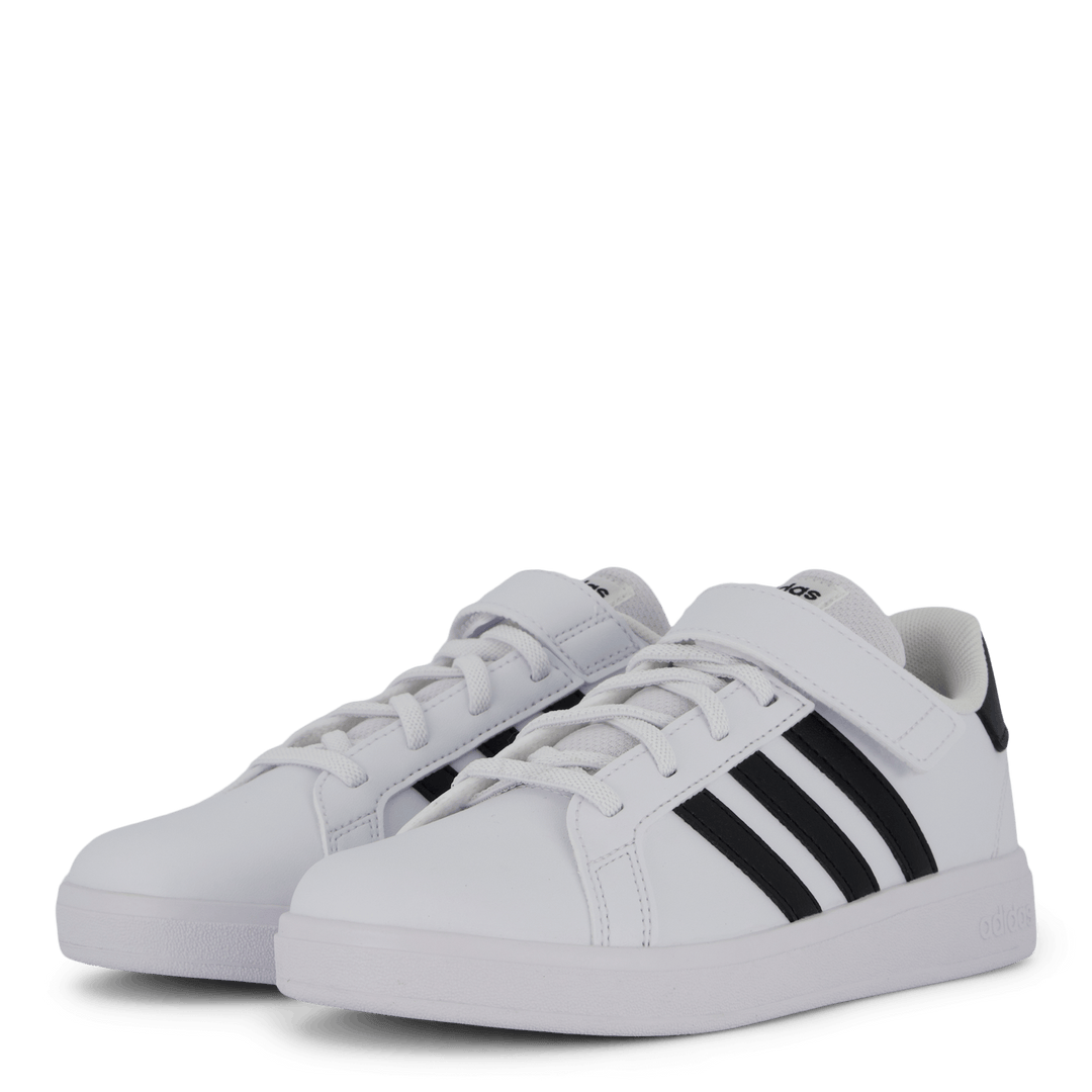 Grand Court Elastic Lace and Top Strap Shoes Cloud White / Core Black / Core Black