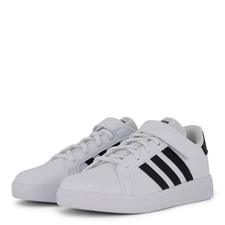 Grand Court Elastic Lace and Top Strap Shoes Cloud White / Core Black / Core Black