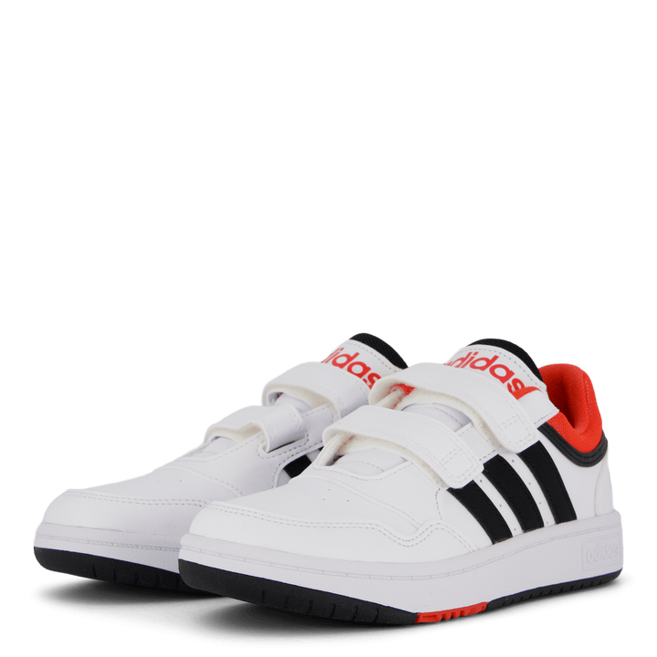 Hoops Lifestyle Basketball Hook-and-Loop Shoes Cloud White / Core Black / Bright Red