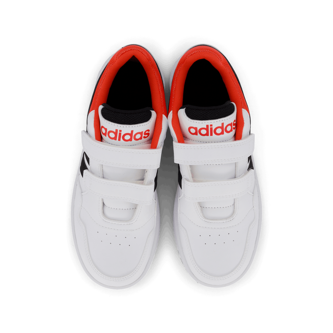 Hoops Lifestyle Basketball Hook-and-Loop Shoes Cloud White / Core Black / Bright Red