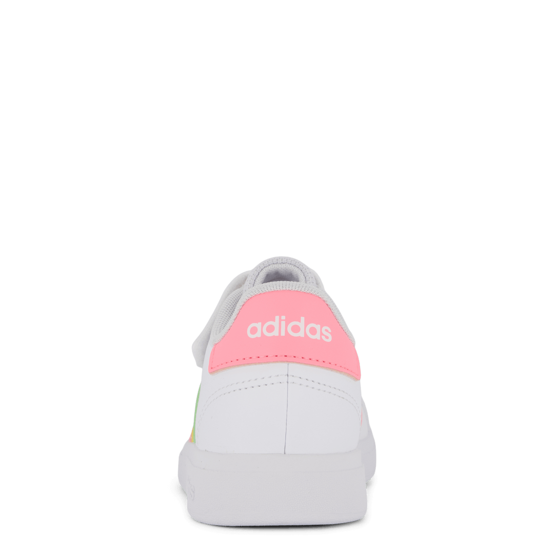 Grand Court Elastic Lace and Top Strap Shoes Cloud White / Pulse Mint / Beam Pink