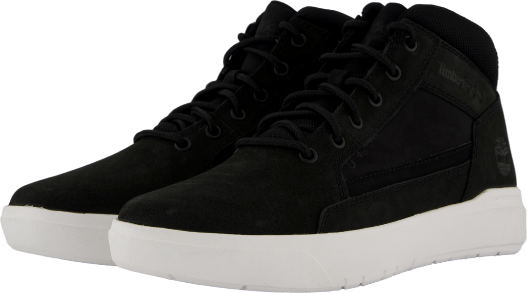 Mid Lace Up Sneaker Schwarz Nubuk