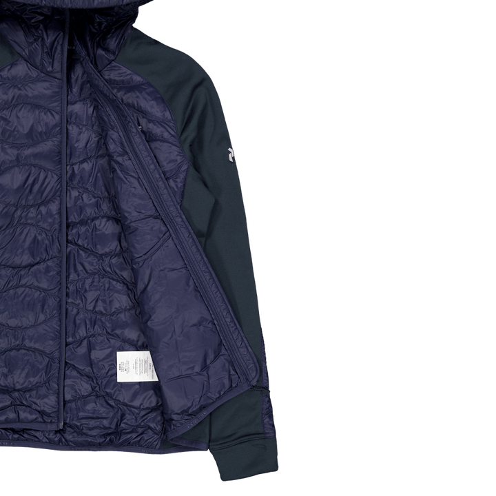 W Helium Down Hybrid Hood Blue Shadow