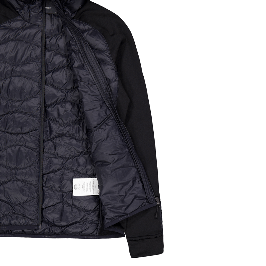 W Helium Down Hybrid Hood Black