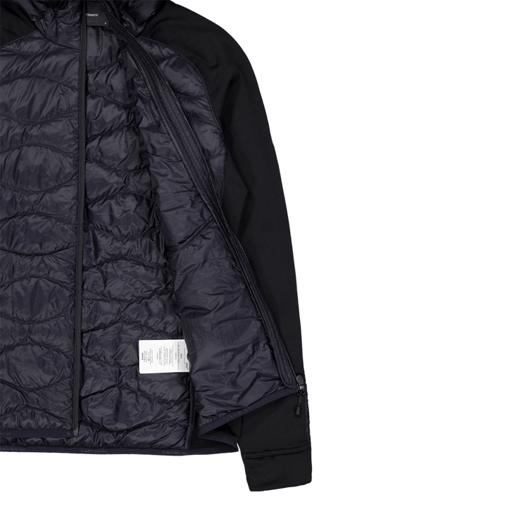 W Helium Down Hybrid Hood Black