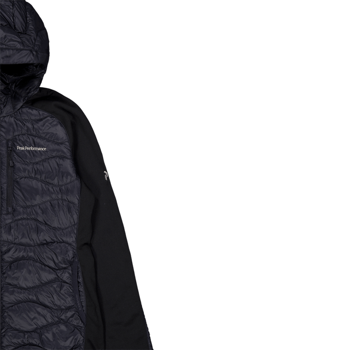 W Helium Down Hybrid Hood Black